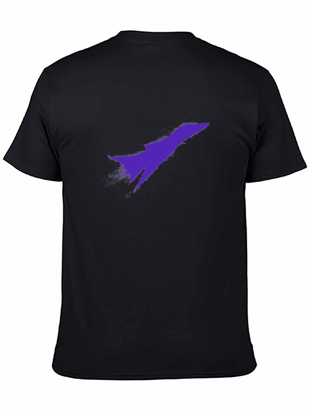 Black T-Shirt with Purple Jet Design