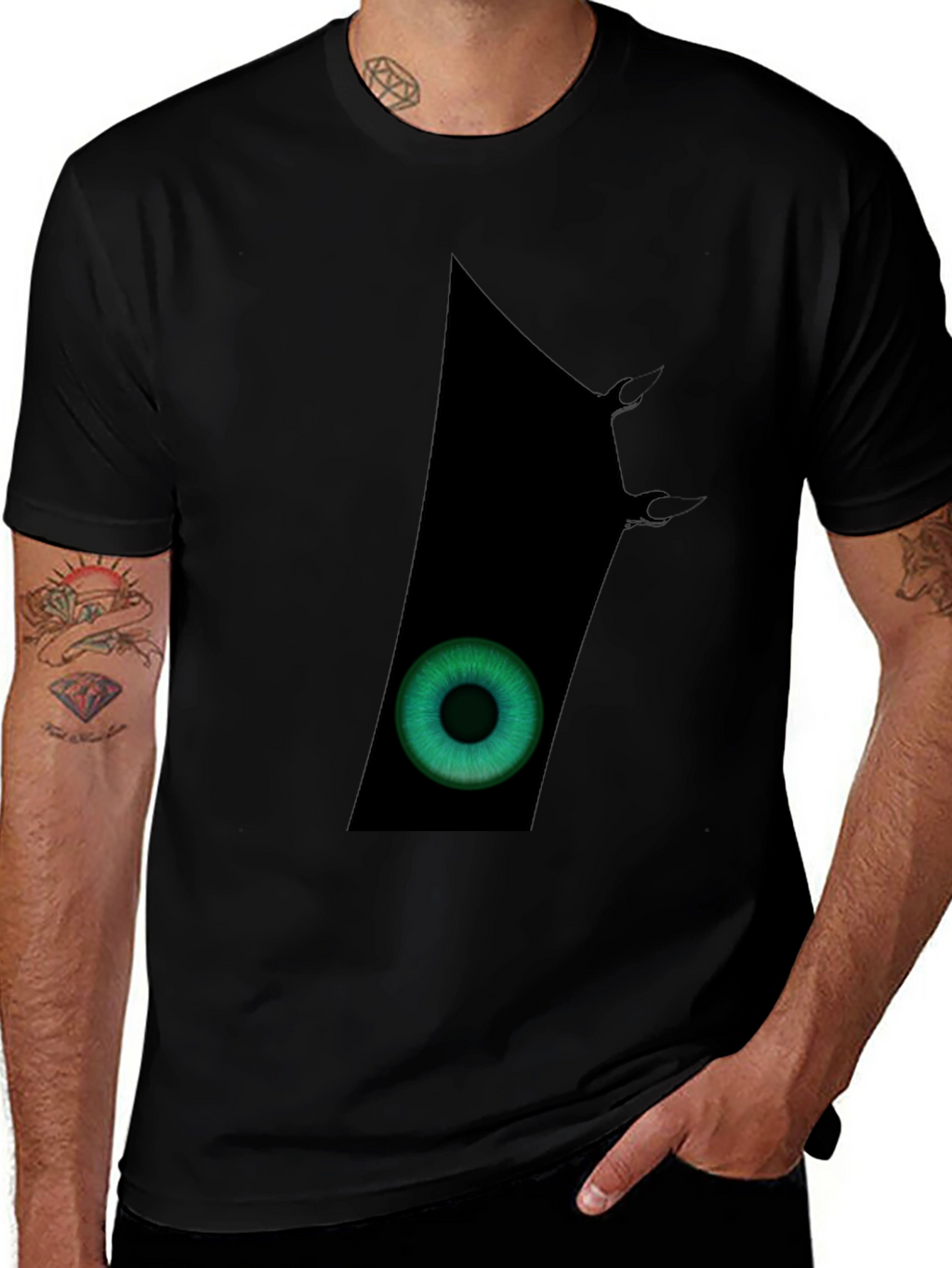 Eye See You - Graphic Print Black T-Shirt