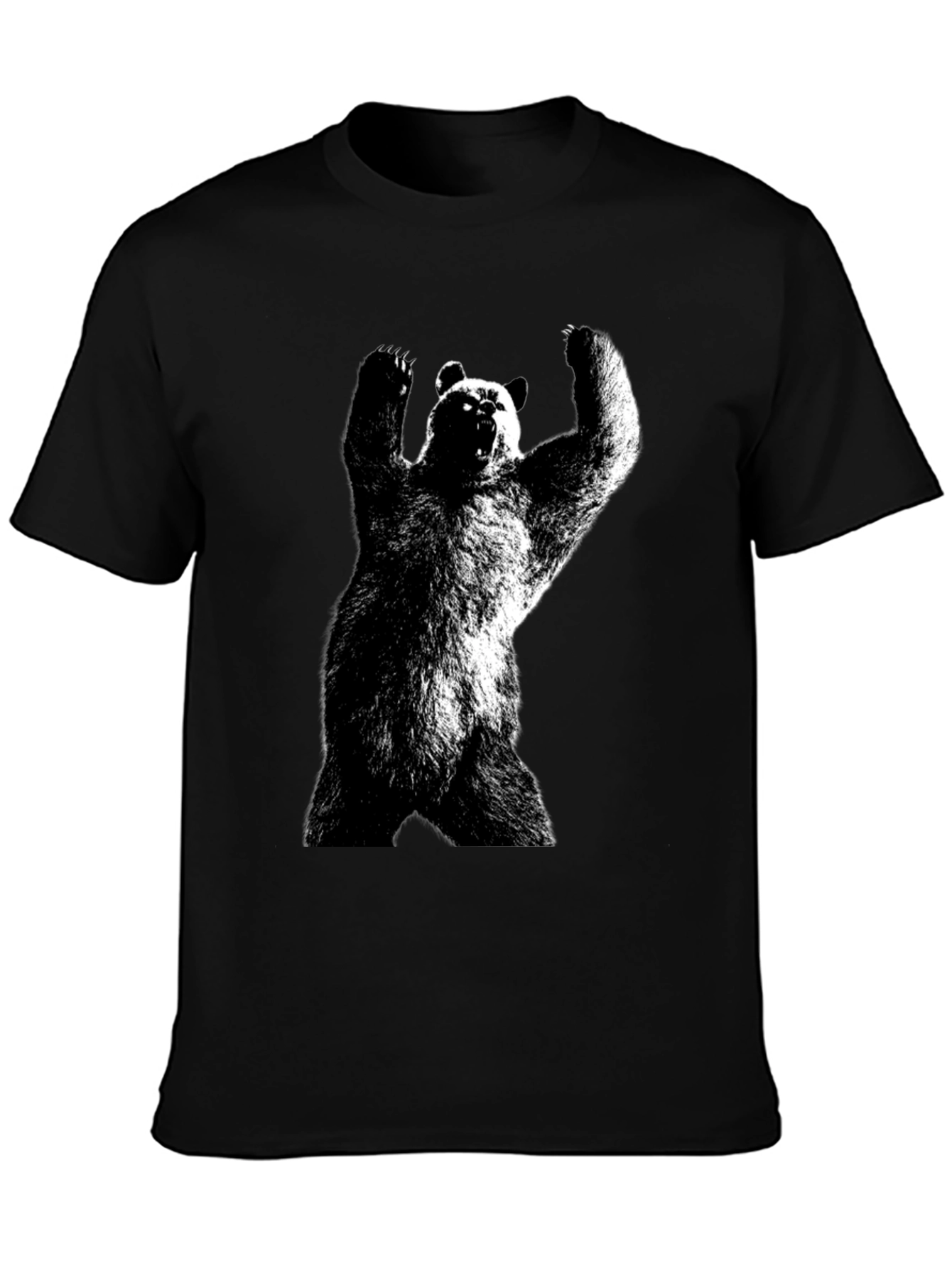 Bear Graphic Tee - Black Cotton Blend
