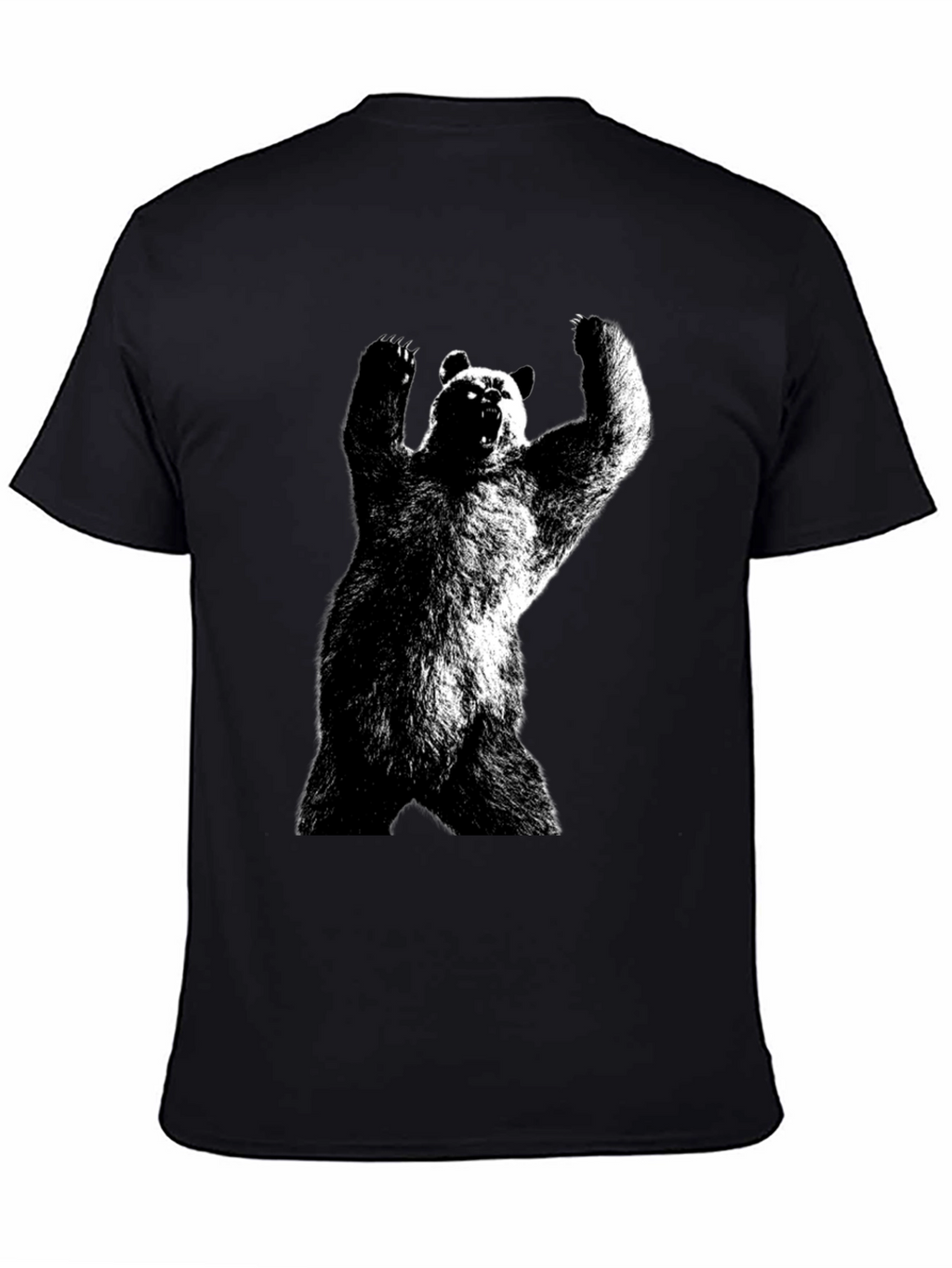 Bear Graphic Tee - Black Cotton Blend