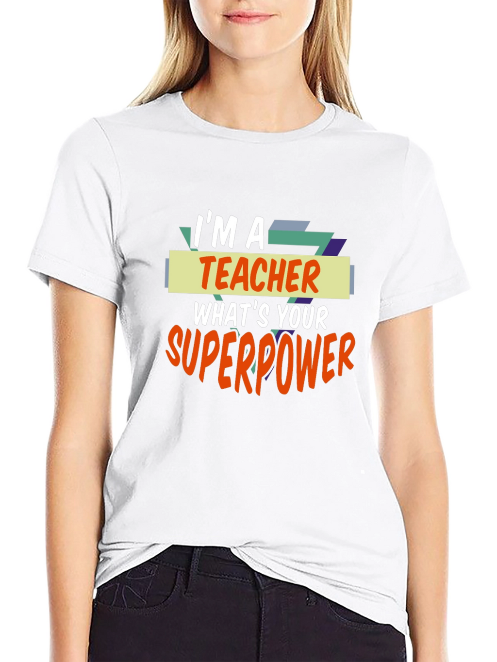 Teacher Superpower Black T-Shirt