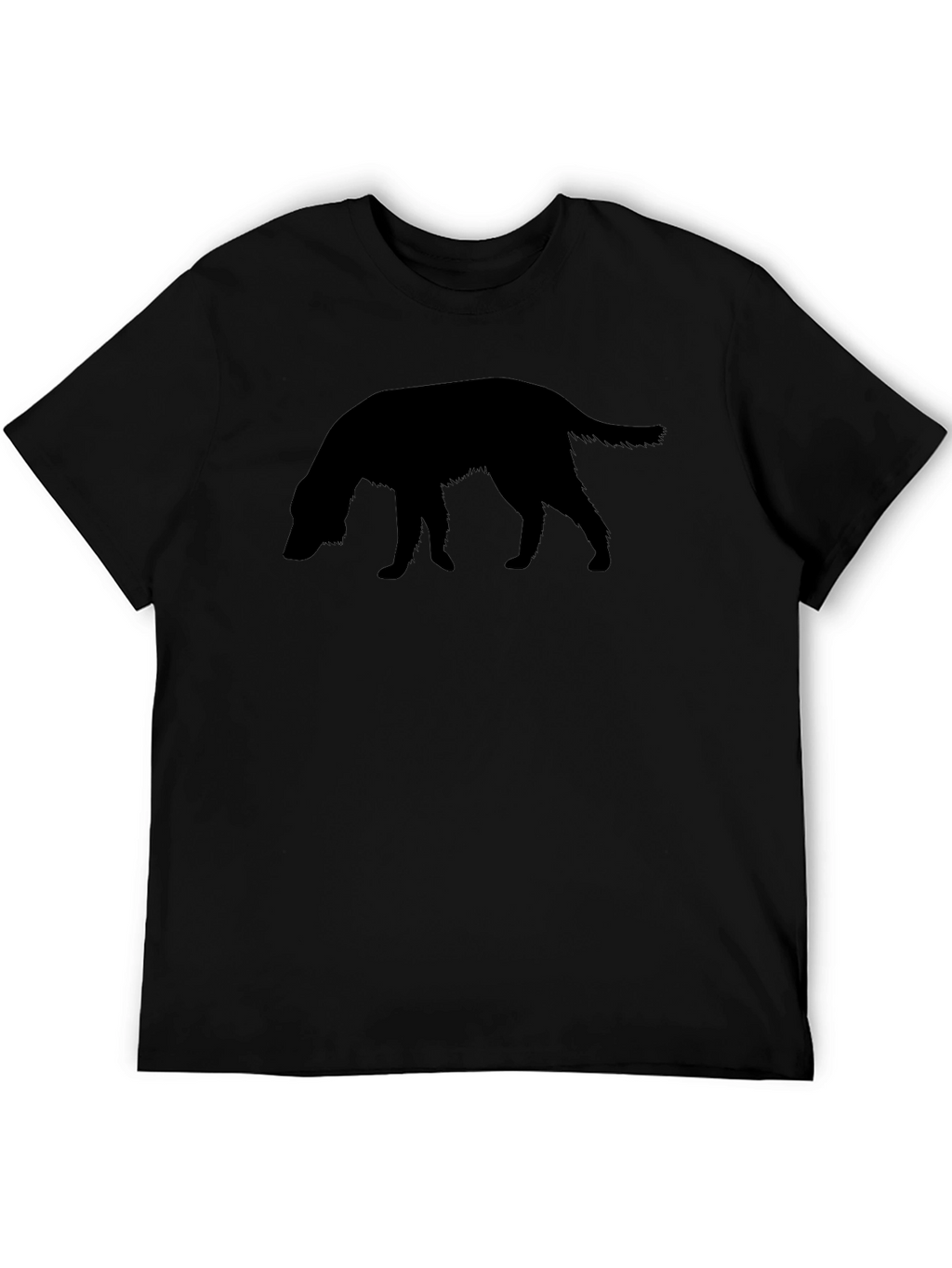 Dog Silhouette Graphic Tee - Black Cotton T-Shirt