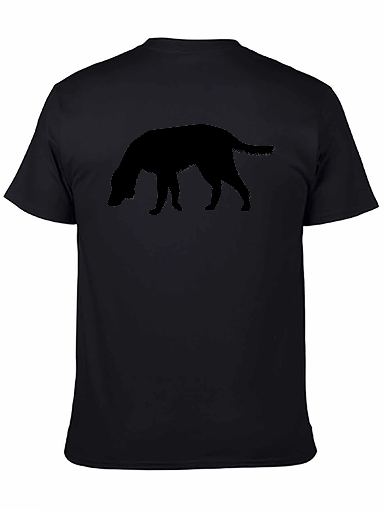 Dog Silhouette Graphic Tee - Black Cotton T-Shirt