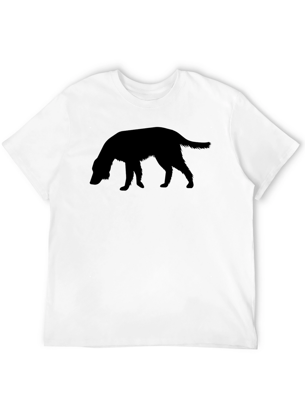 Dog Silhouette Graphic Tee - Black Cotton T-Shirt