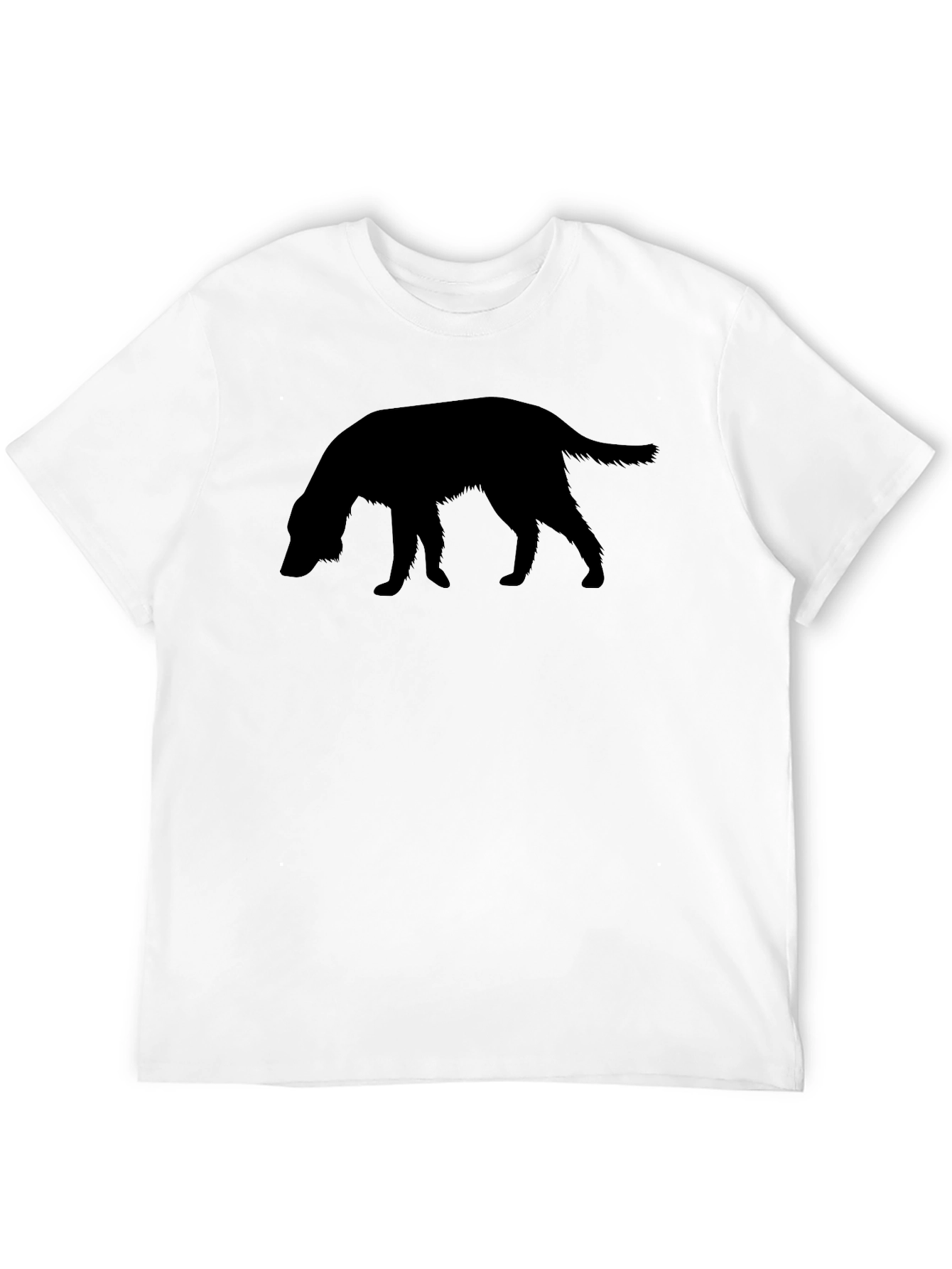 Dog Silhouette Graphic Tee - Black Cotton T-Shirt
