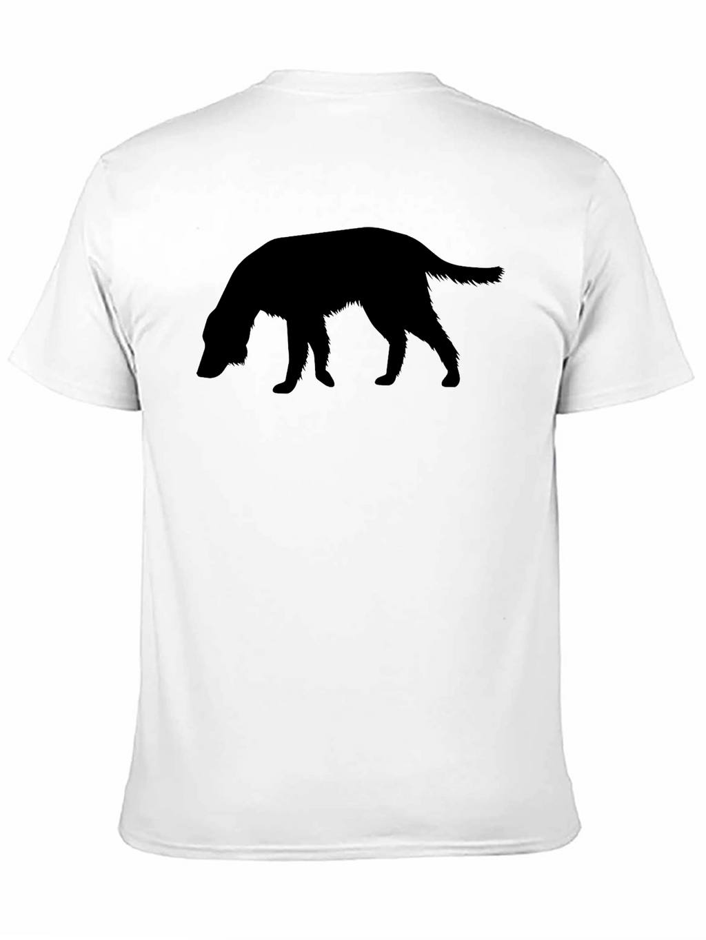 Dog Silhouette Graphic Tee - Black Cotton T-Shirt