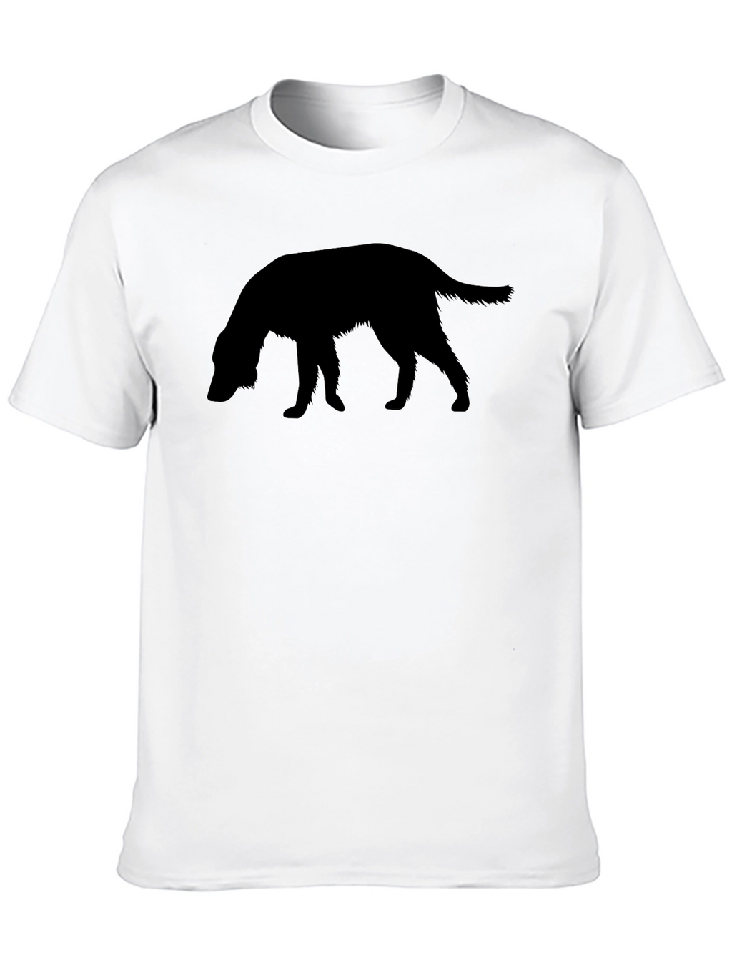 Dog Silhouette Graphic Tee - Black Cotton T-Shirt