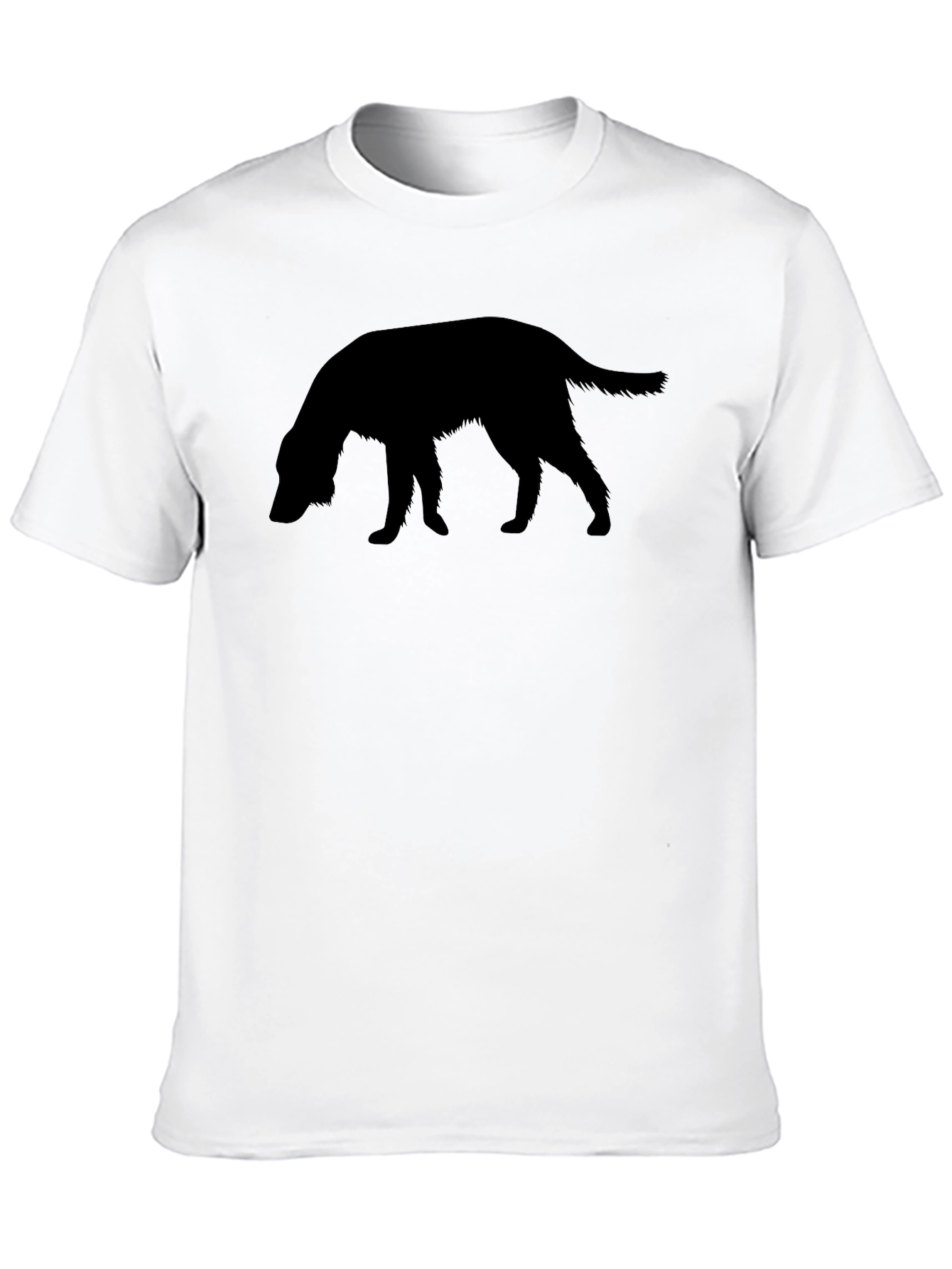 Dog Silhouette Graphic Tee - Black Cotton T-Shirt