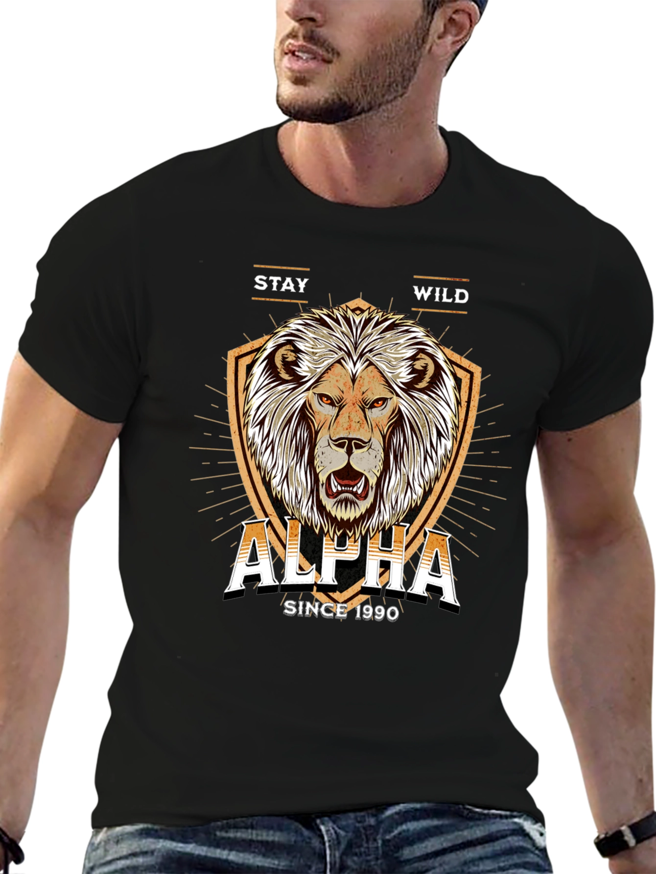Alpha Lion Graphic Tee - Stay Wild Since 1990