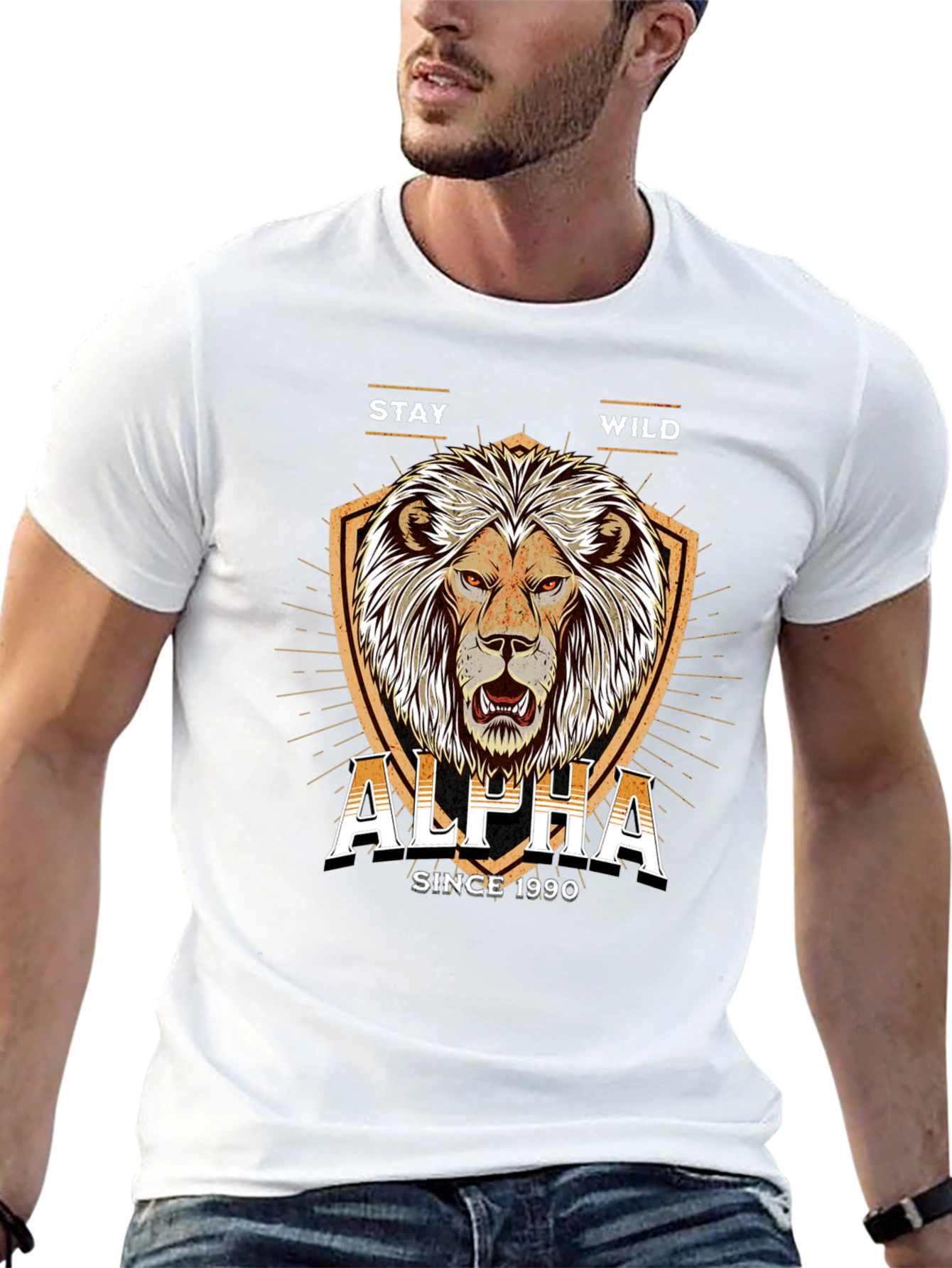 Alpha Lion Graphic Tee - Stay Wild Since 1990