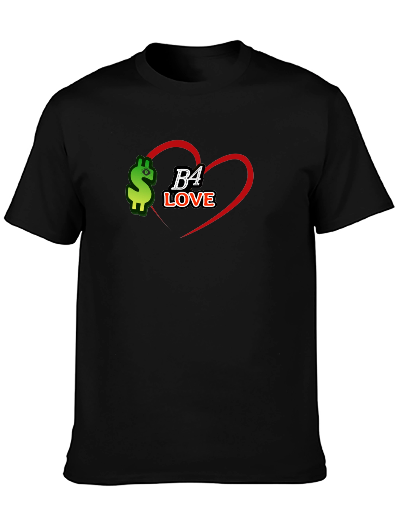 B4 Love Black Tee - Stylish Graphic Print T-Shirt