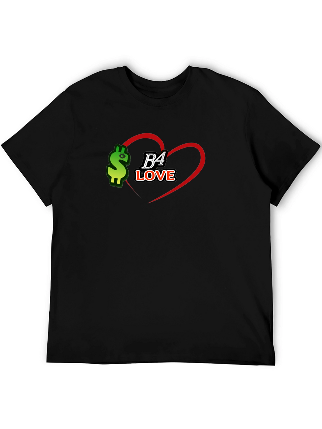B4 Love Black Tee - Stylish Graphic Print T-Shirt