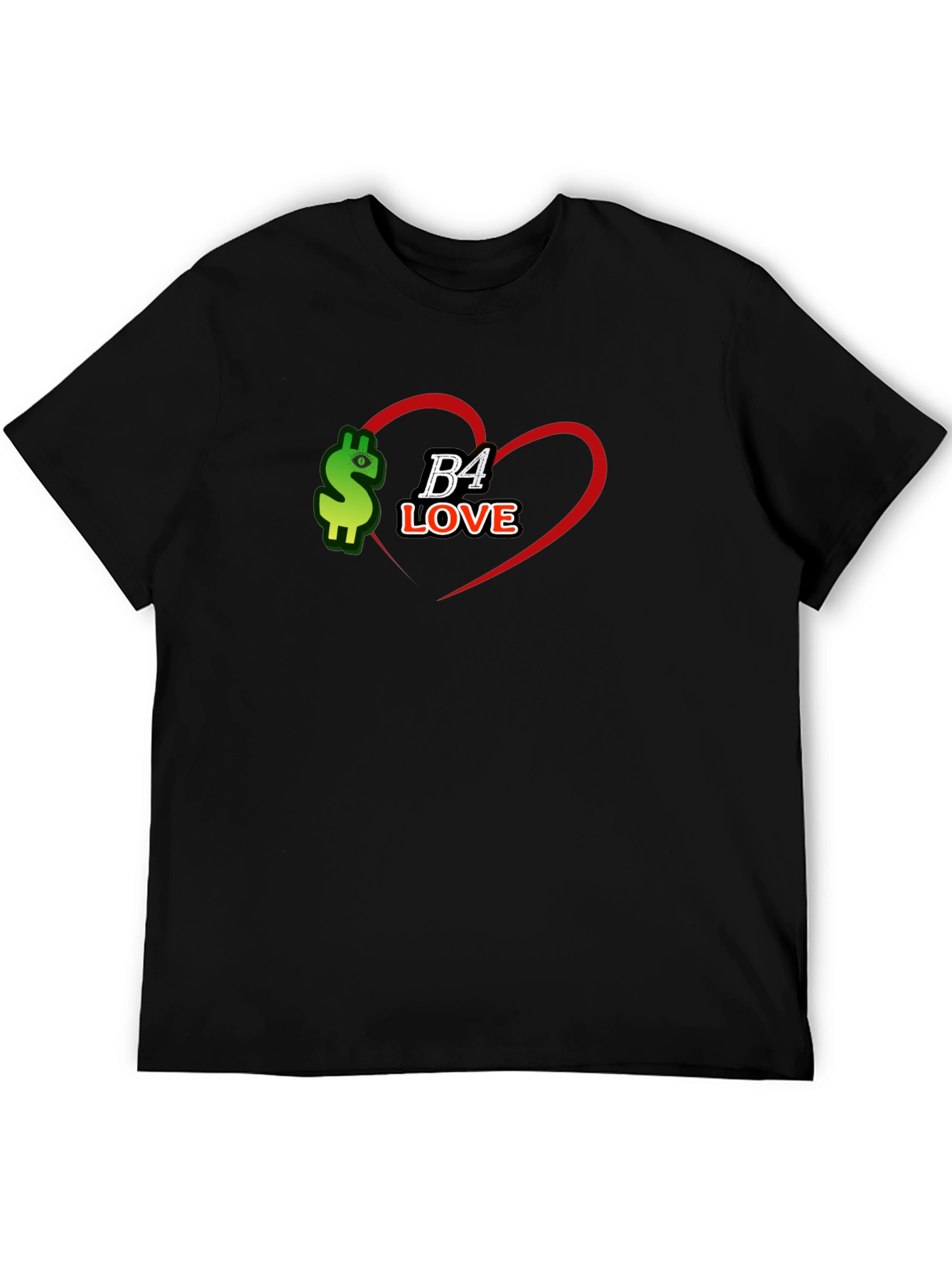 B4 Love Black Tee - Stylish Graphic Print T-Shirt