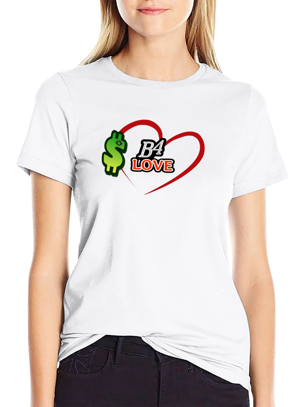 B4 Love Black Tee - Stylish Graphic Print T-Shirt
