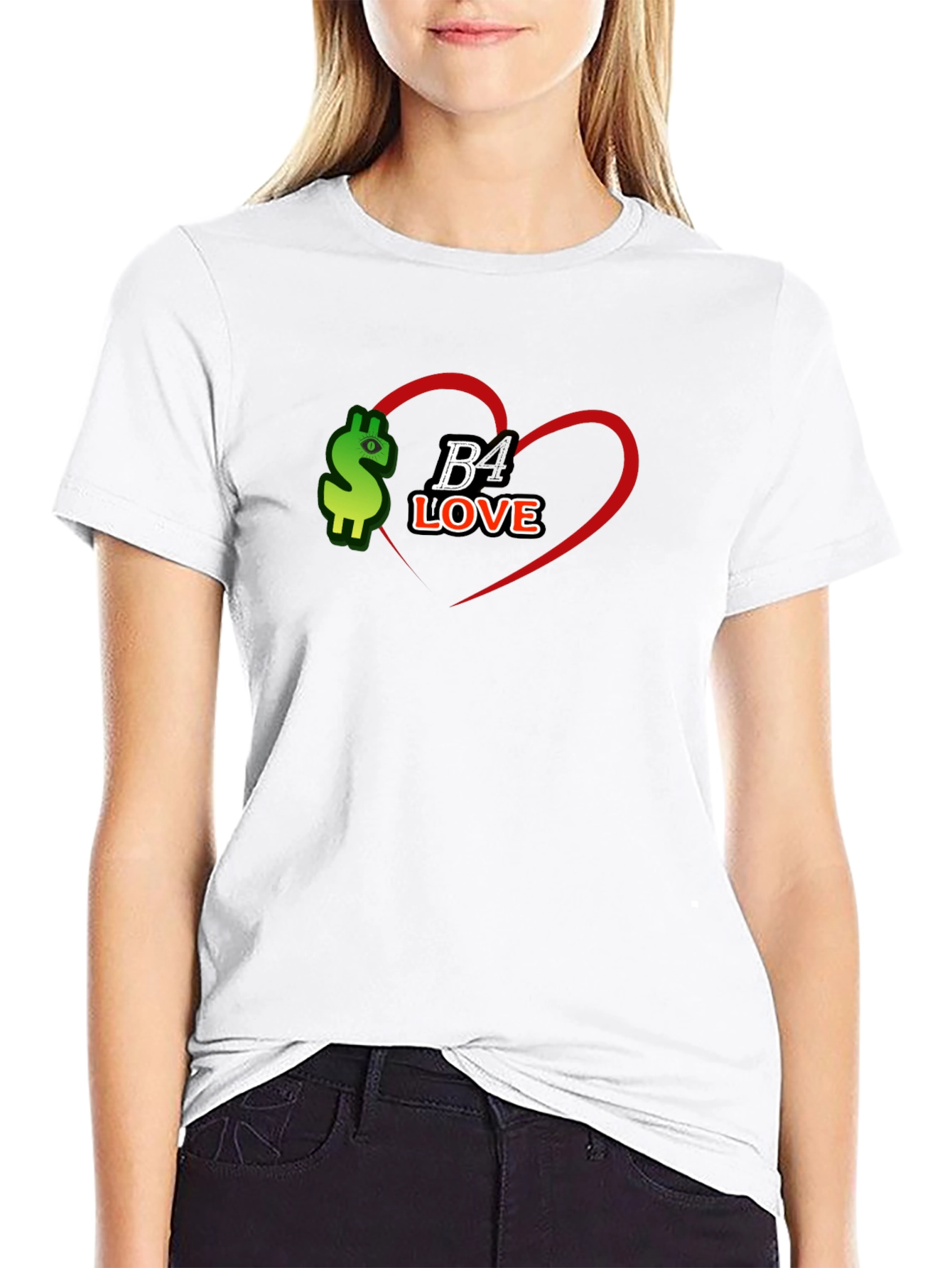 B4 Love Black Tee - Stylish Graphic Print T-Shirt