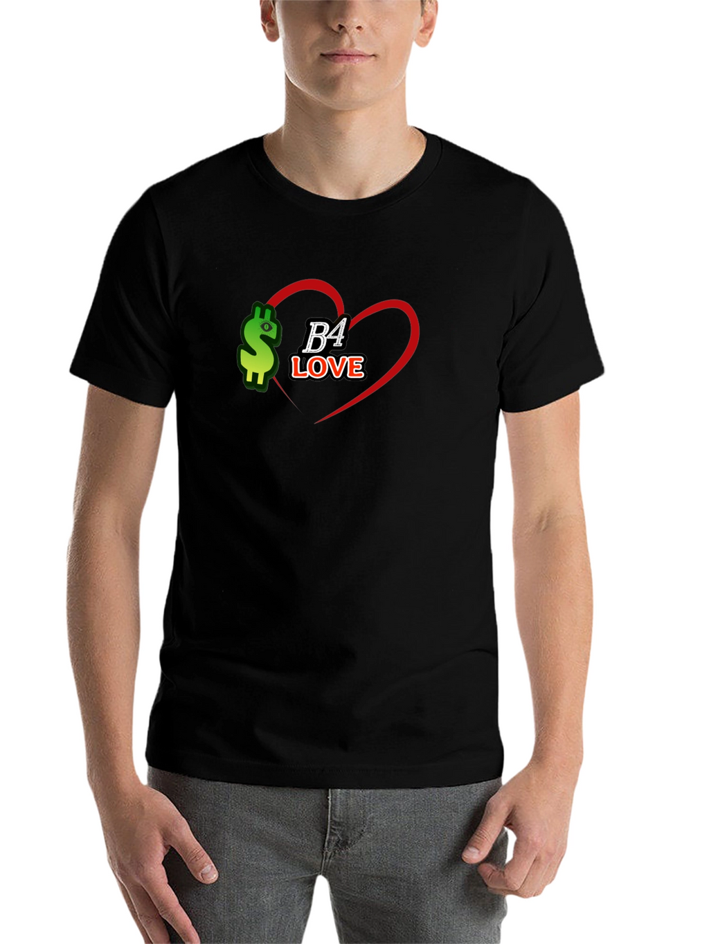 B4 Love Black Tee - Stylish Graphic Print T-Shirt