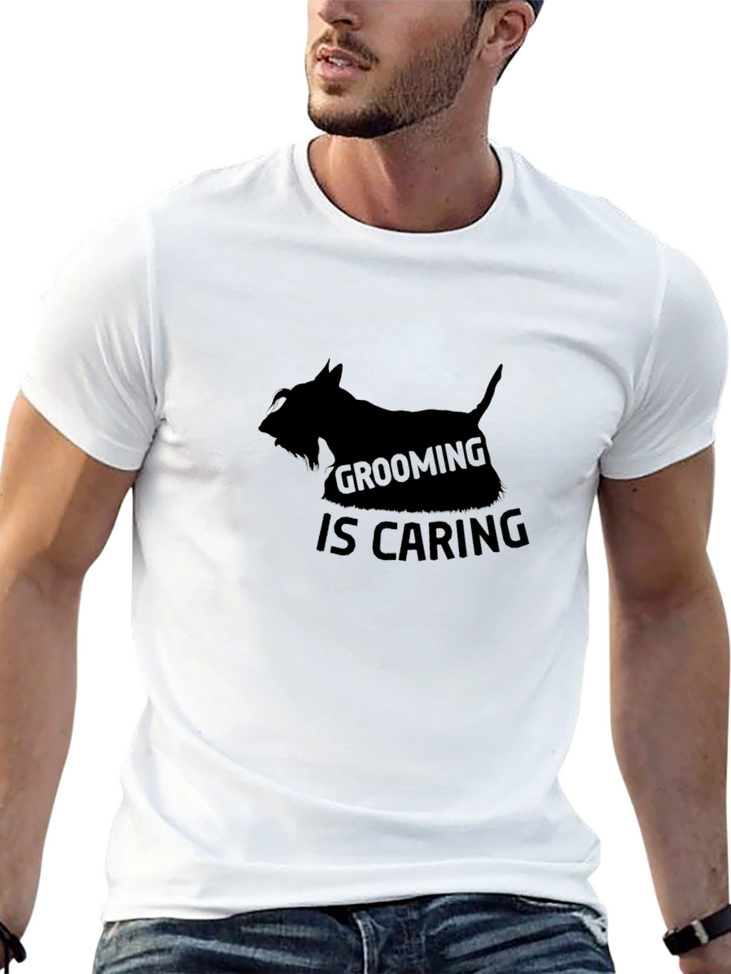 Grooming is Caring Black Dog T-Shirt