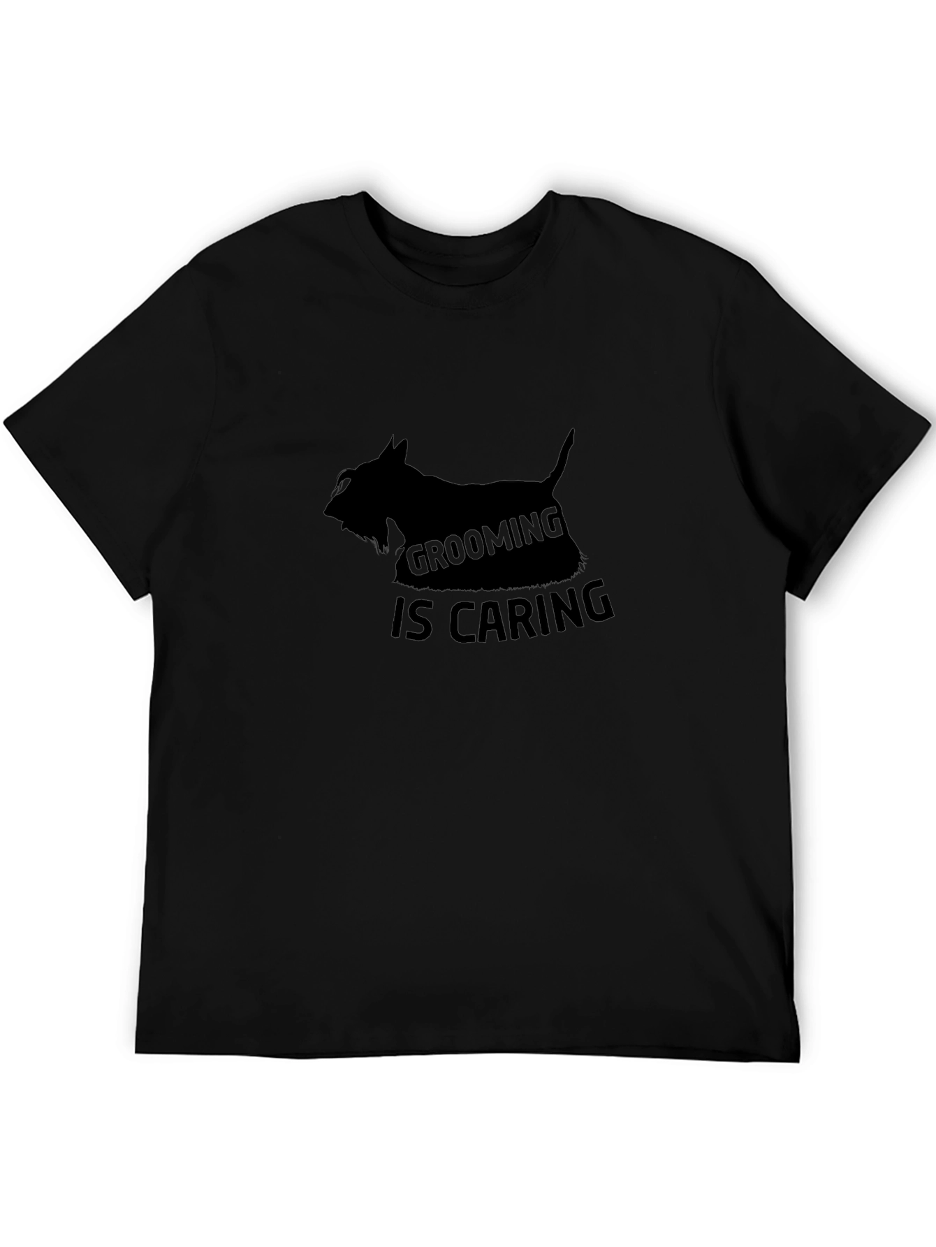 Grooming is Caring Black Dog T-Shirt