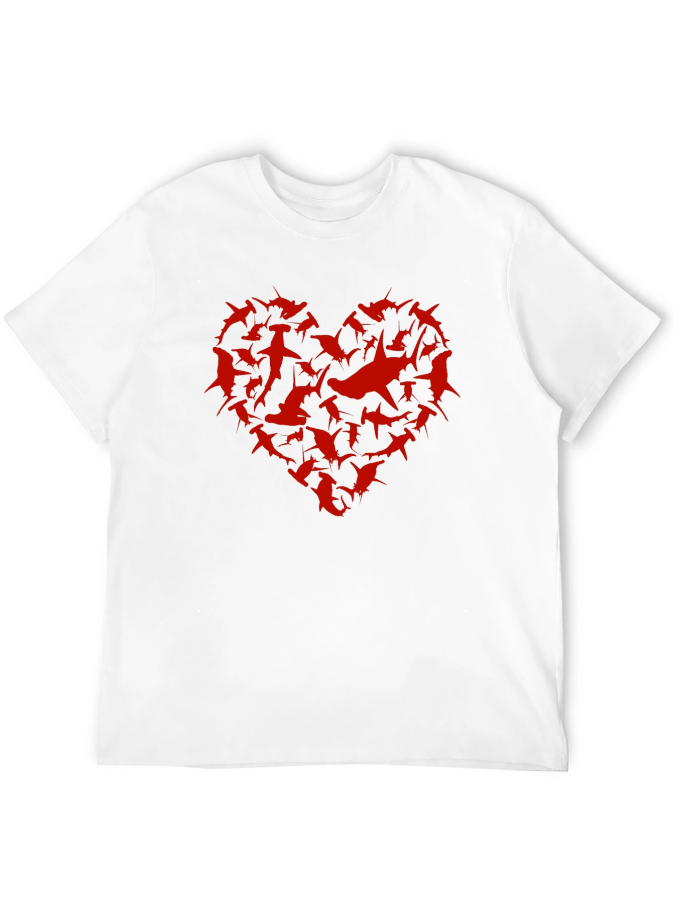 Shark Heart Graphic Tee - Black Cotton T-Shirt