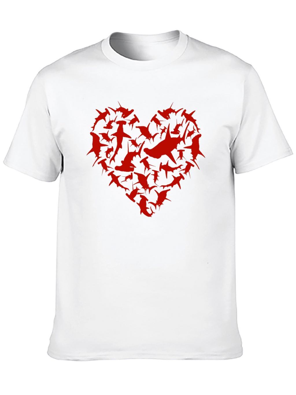 Shark Heart Graphic Tee - Black Cotton T-Shirt