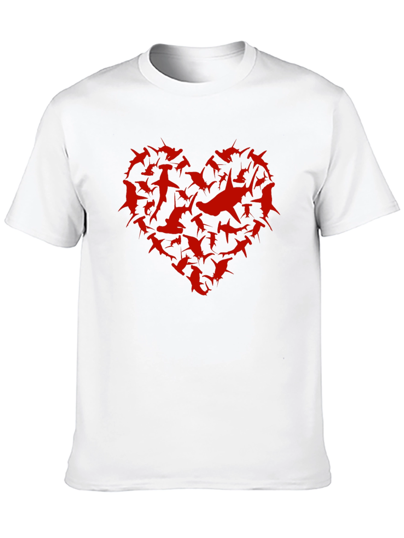 Shark Heart Graphic Tee - Black Cotton T-Shirt