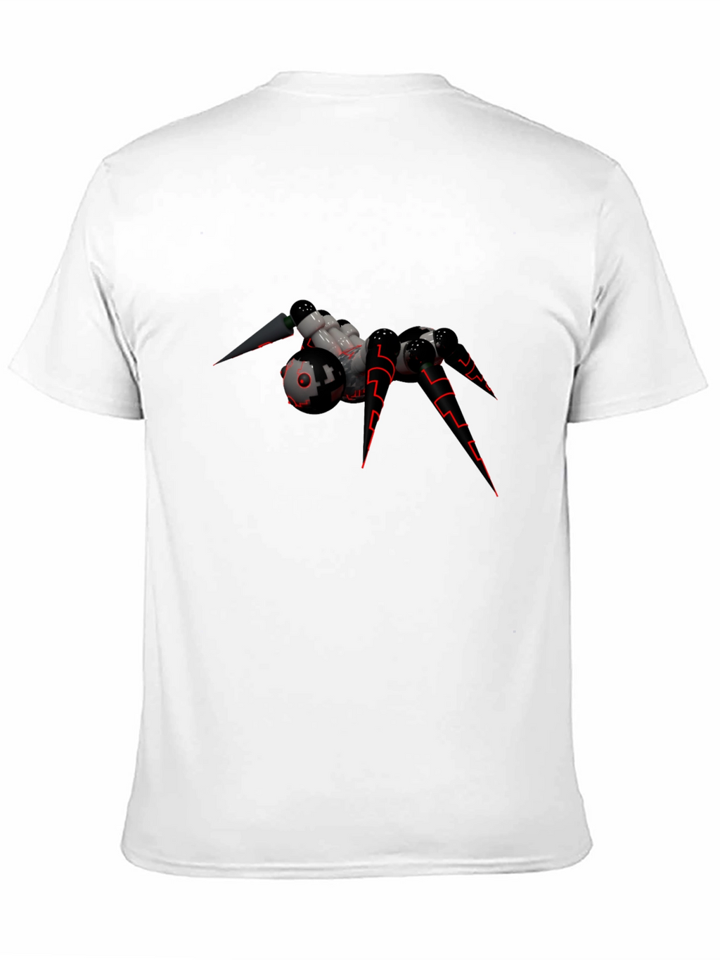 Futuristic Spider Graphic T-Shirt - Black