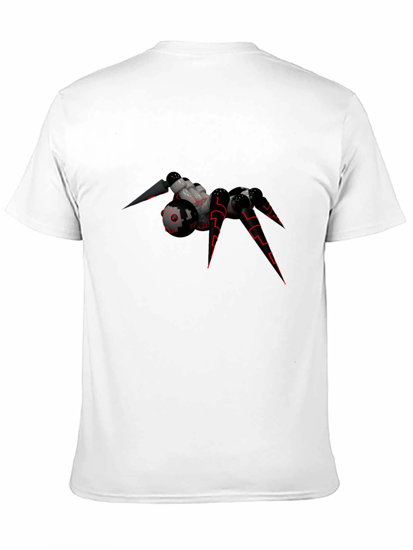 Futuristic Spider Graphic T-Shirt - Black