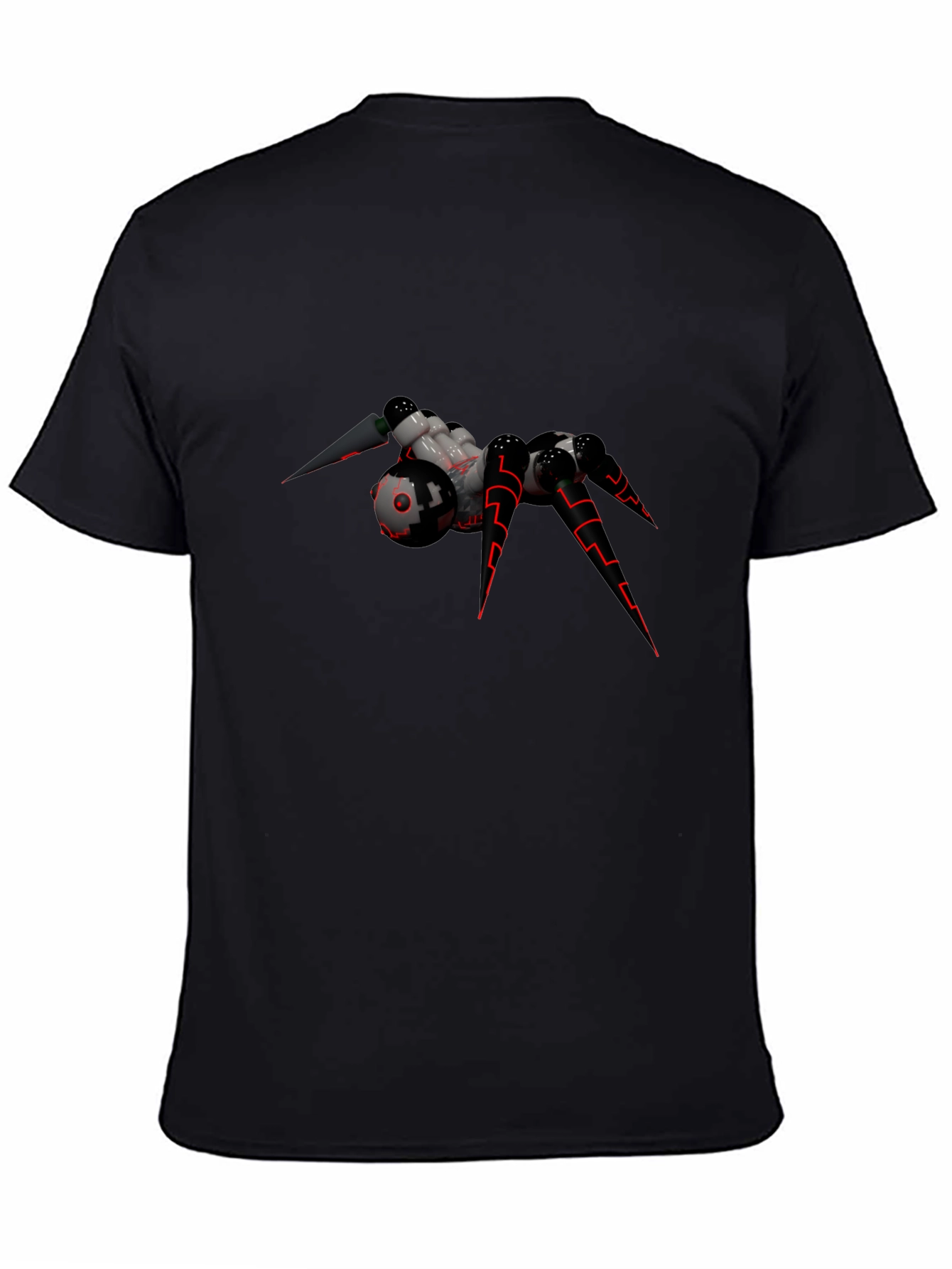 Futuristic Spider Graphic T-Shirt - Black