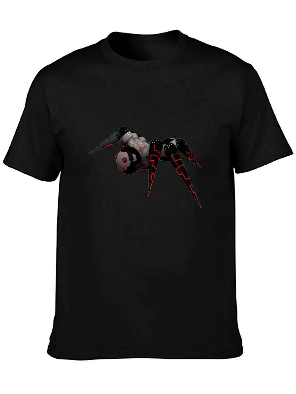Futuristic Spider Graphic T-Shirt - Black