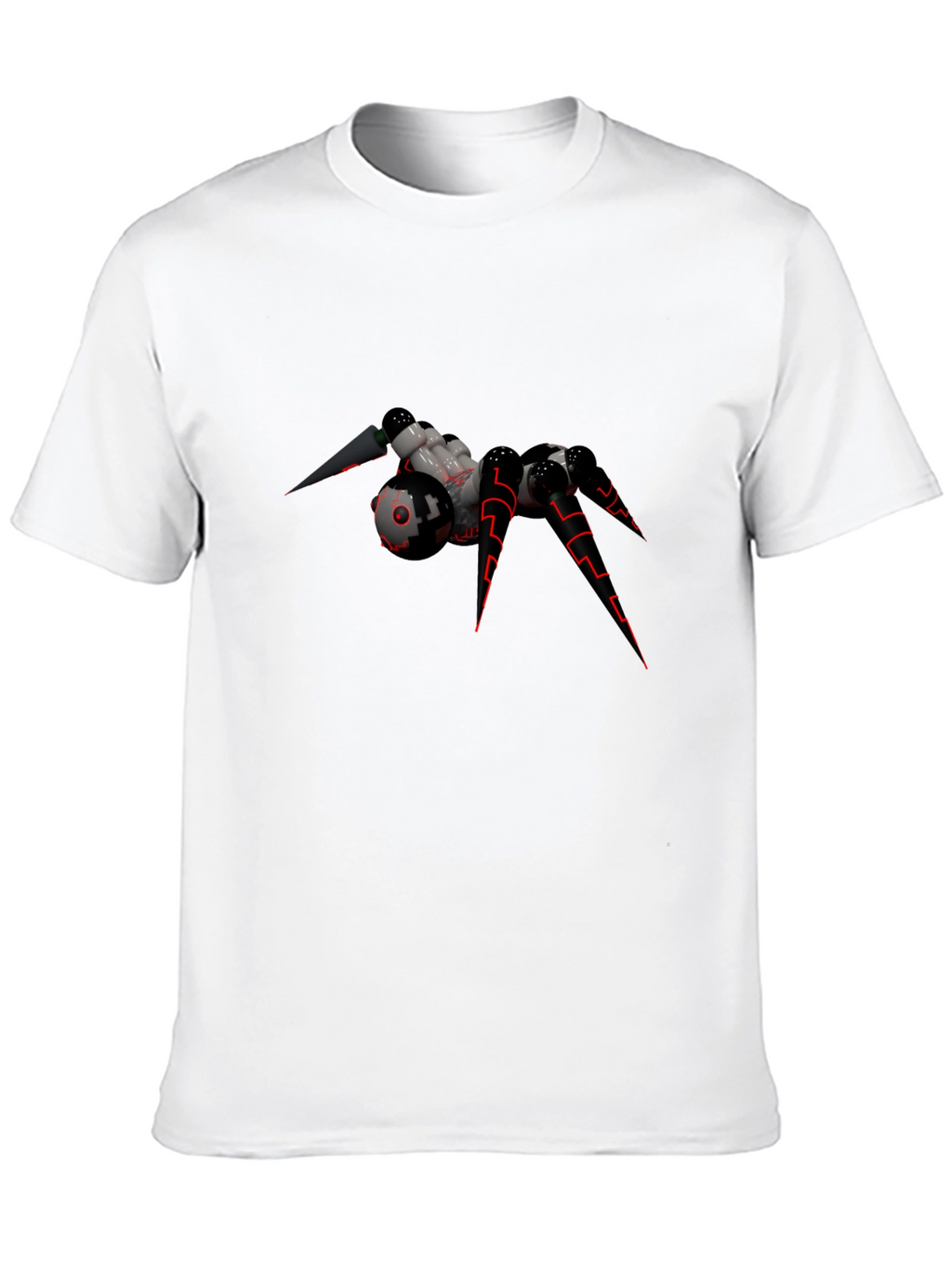 Futuristic Spider Graphic T-Shirt - Black