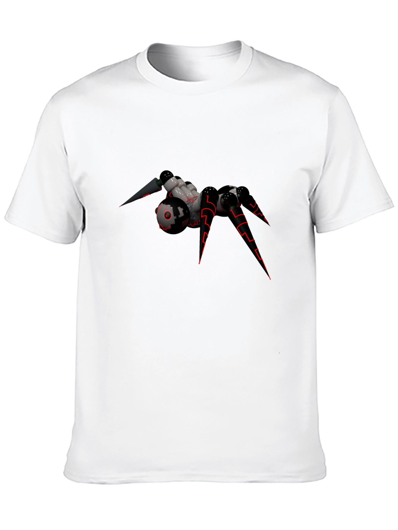 Futuristic Spider Graphic T-Shirt - Black