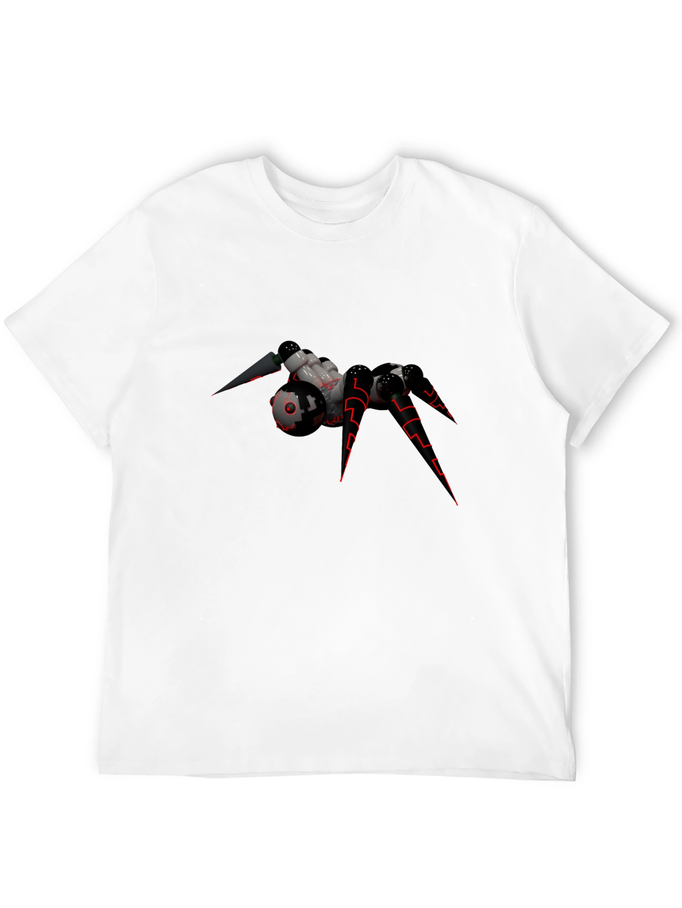 Futuristic Spider Graphic T-Shirt - Black