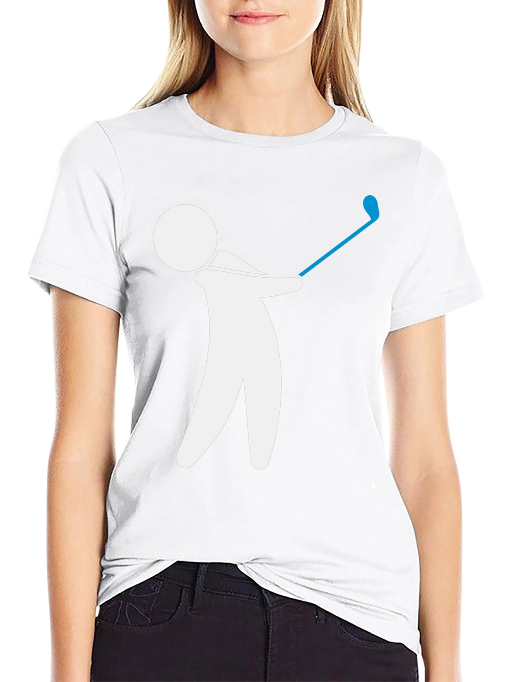 Golf Swing Graphic Tee - Black Cotton T-Shirt