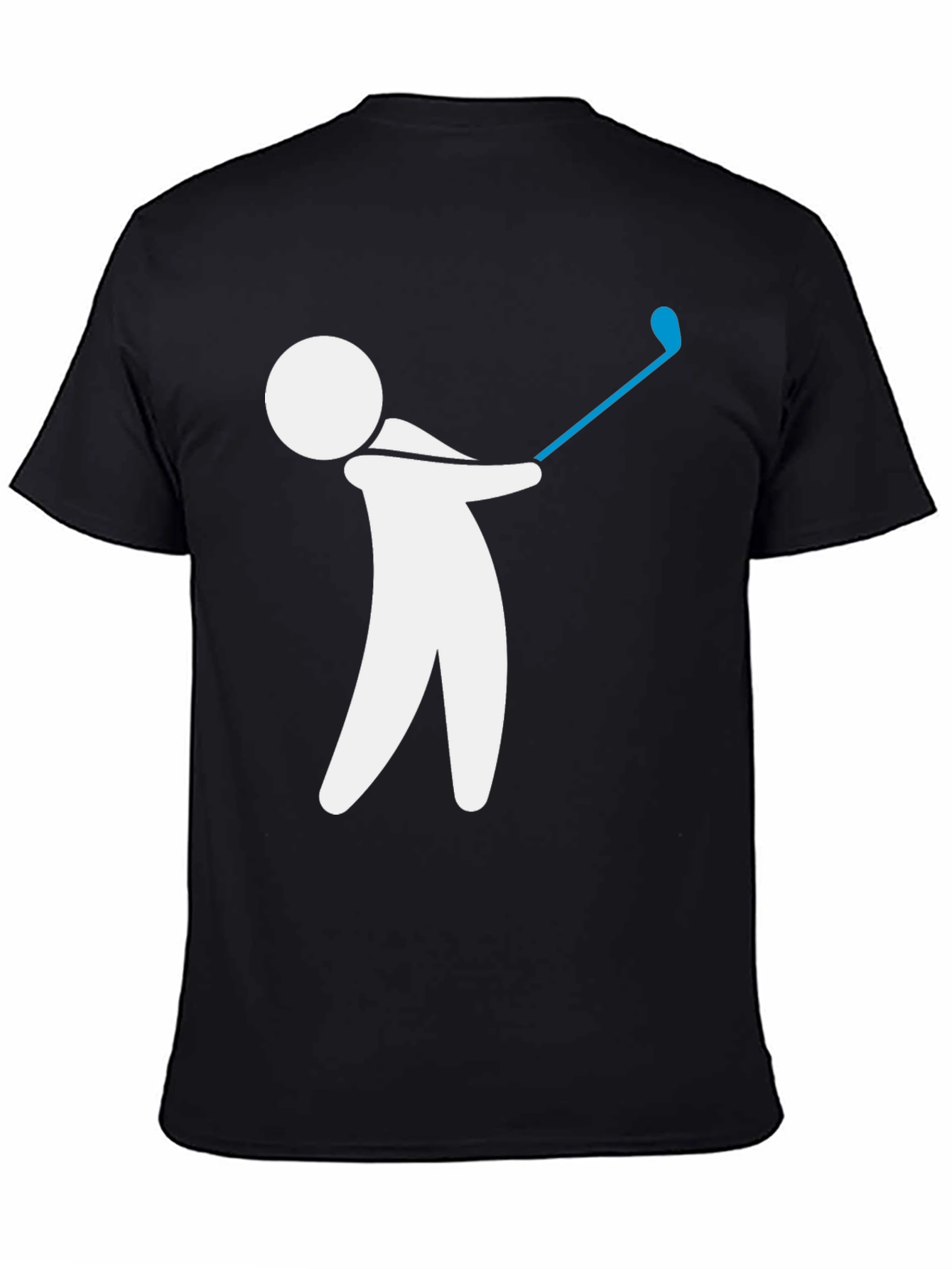 Golf Swing Graphic Tee - Black Cotton T-Shirt