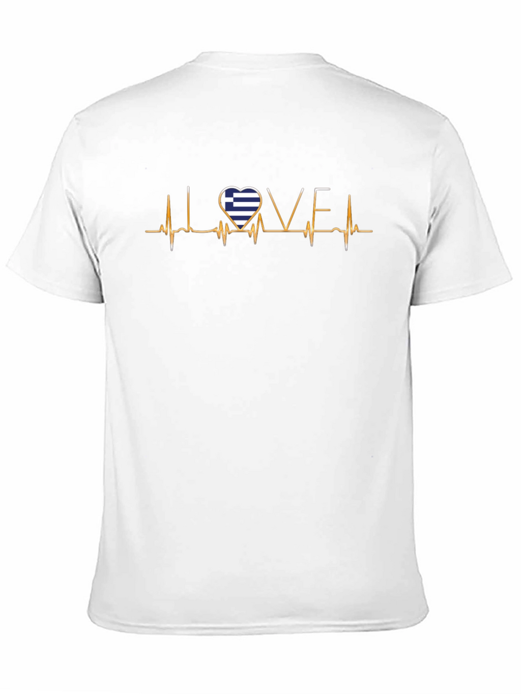 Love Greece Heartbeat T-Shirt - Black
