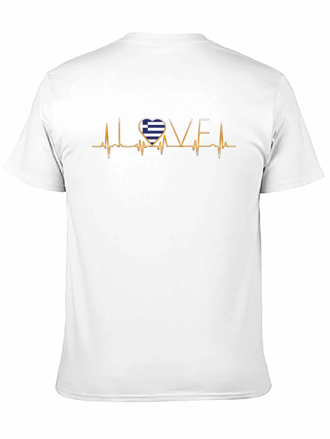 Love Greece Heartbeat T-Shirt - Black