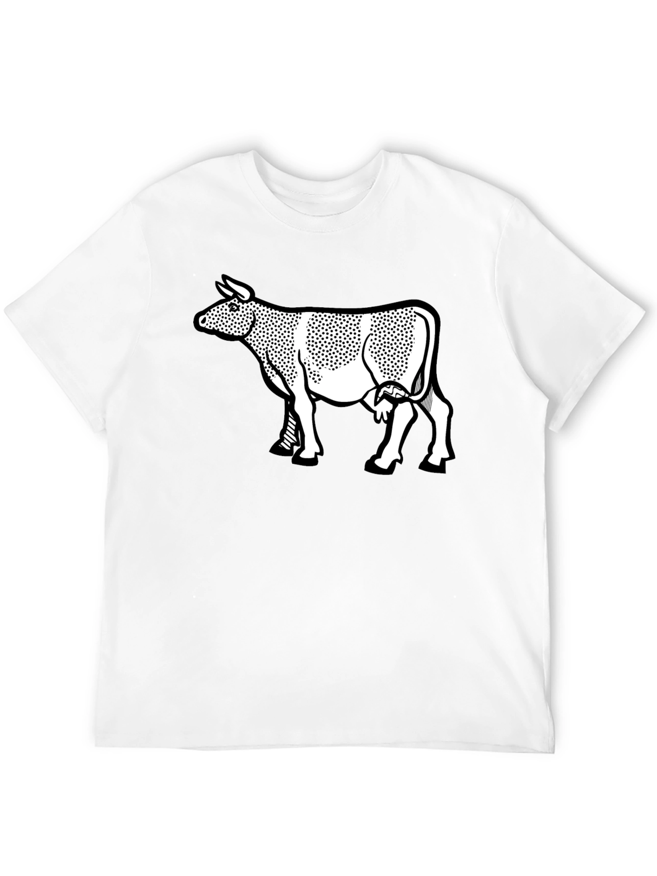 Cow Graphic Print Black T-Shirt