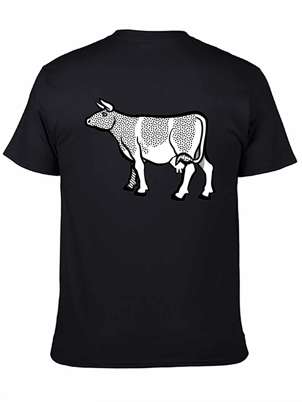 Cow Graphic Print Black T-Shirt