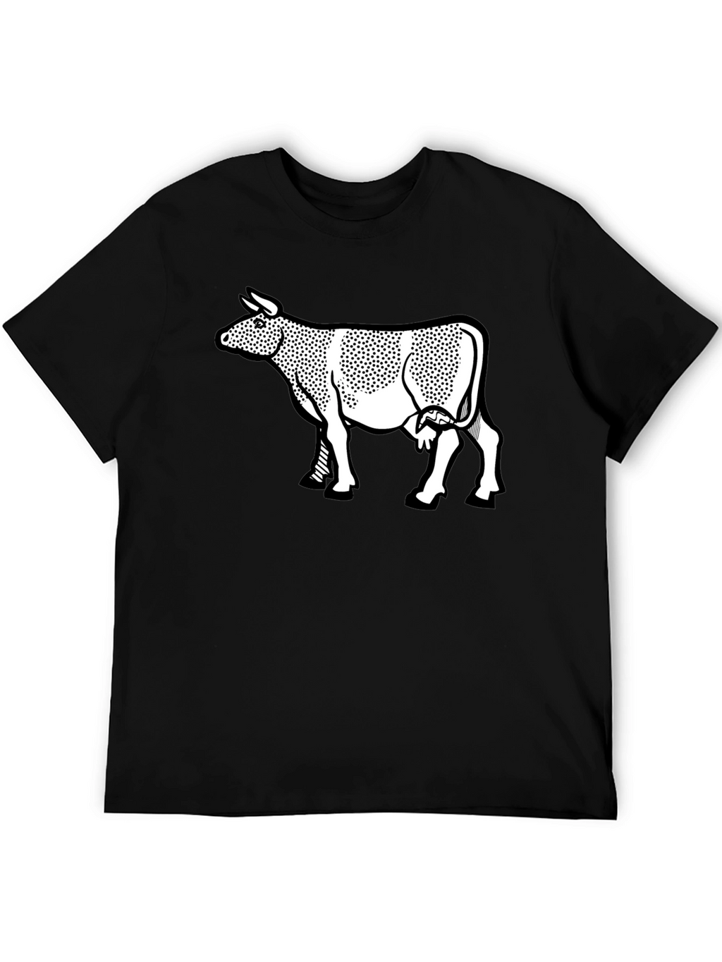 Cow Graphic Print Black T-Shirt