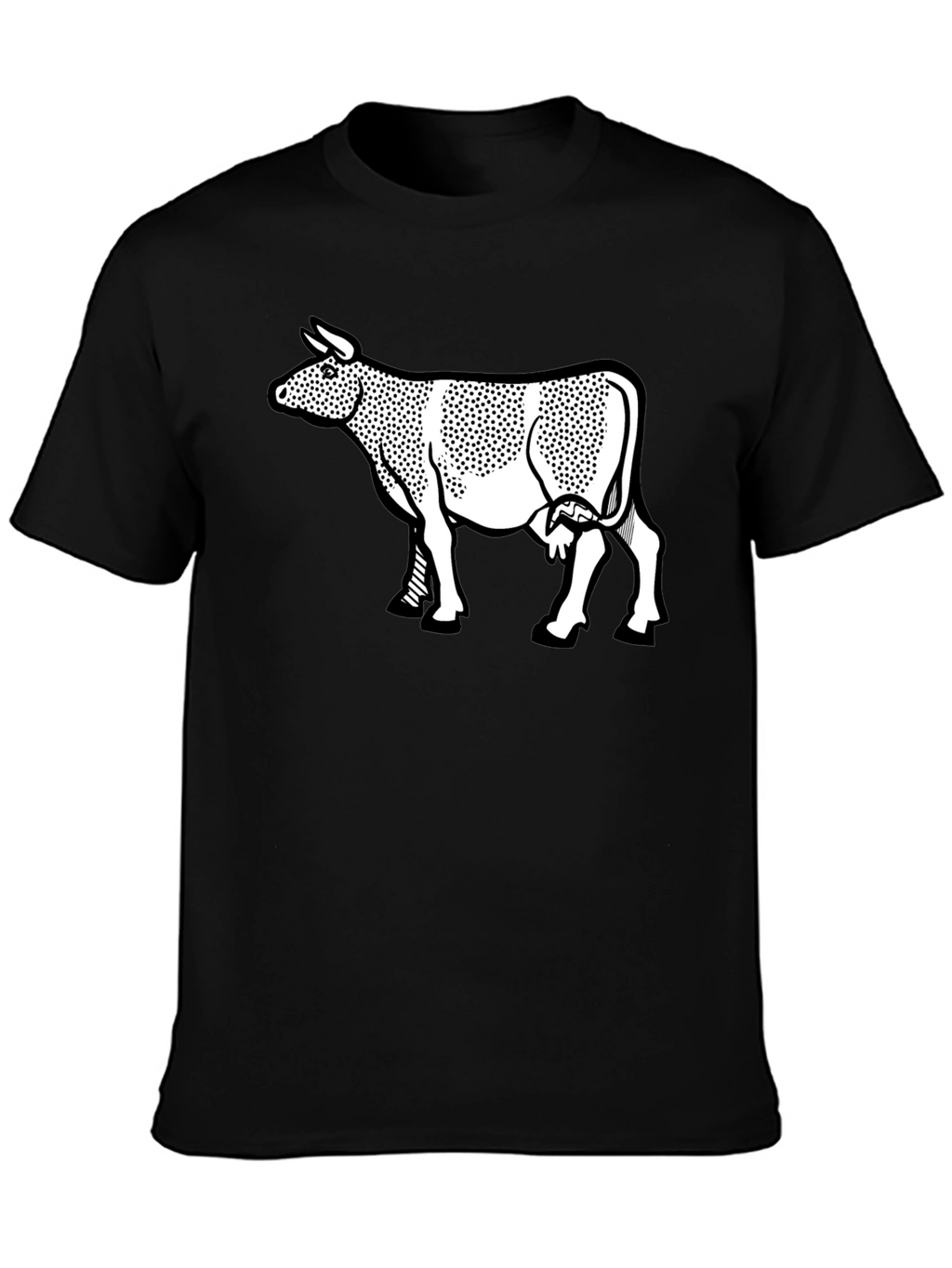 Cow Graphic Print Black T-Shirt