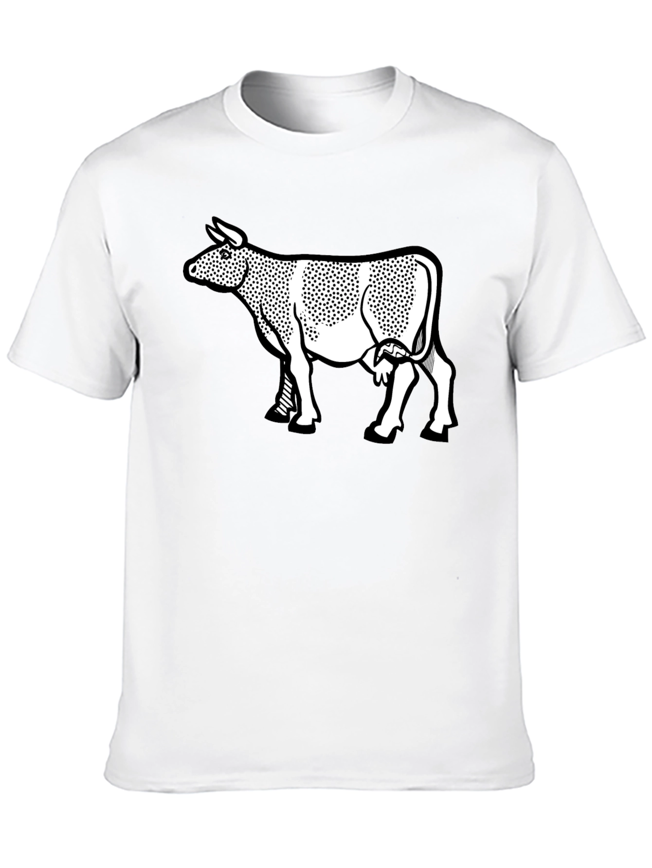 Cow Graphic Print Black T-Shirt