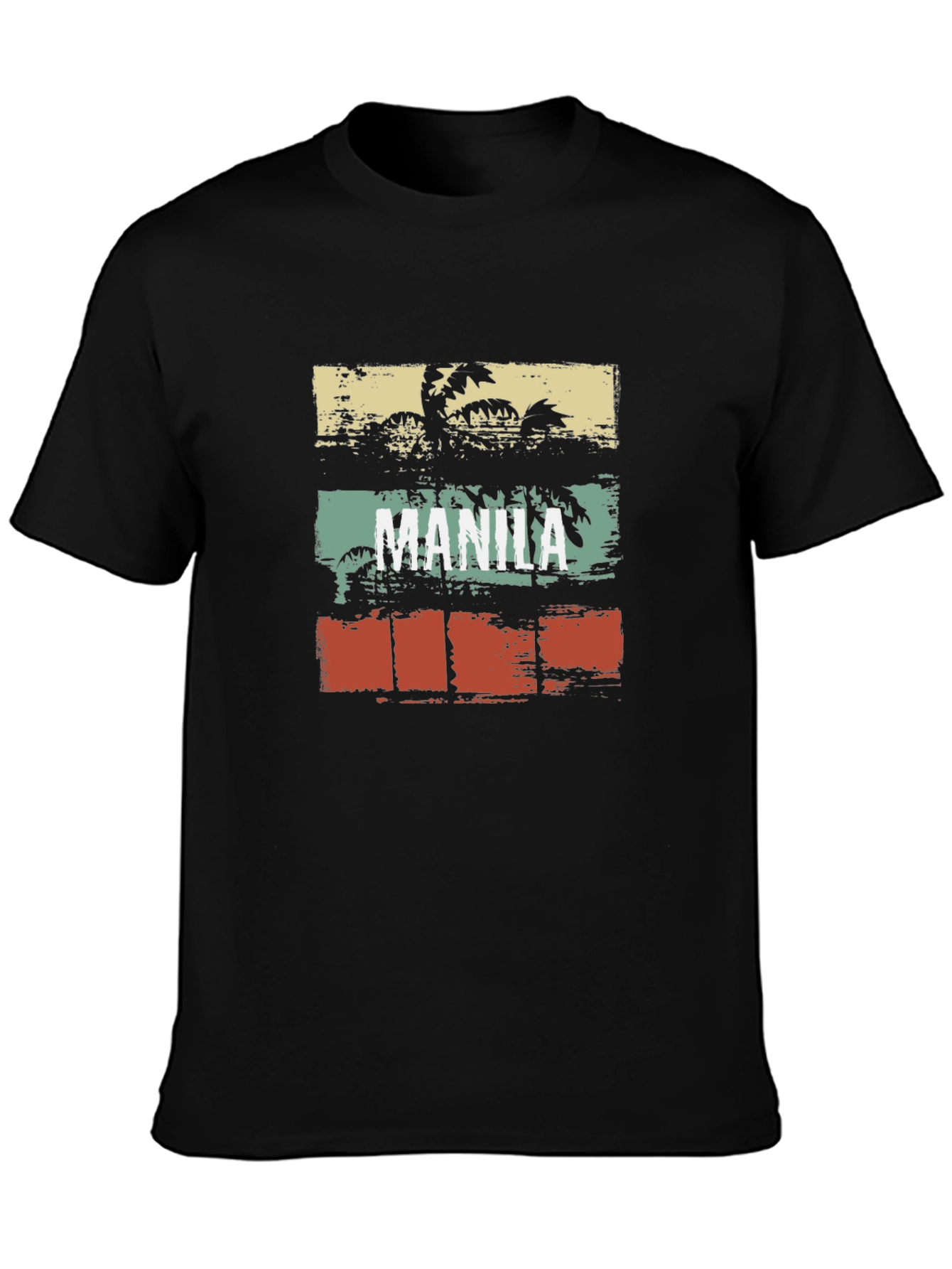 Vintage Manila Graphic T-Shirt Palm Tree Retro Design
