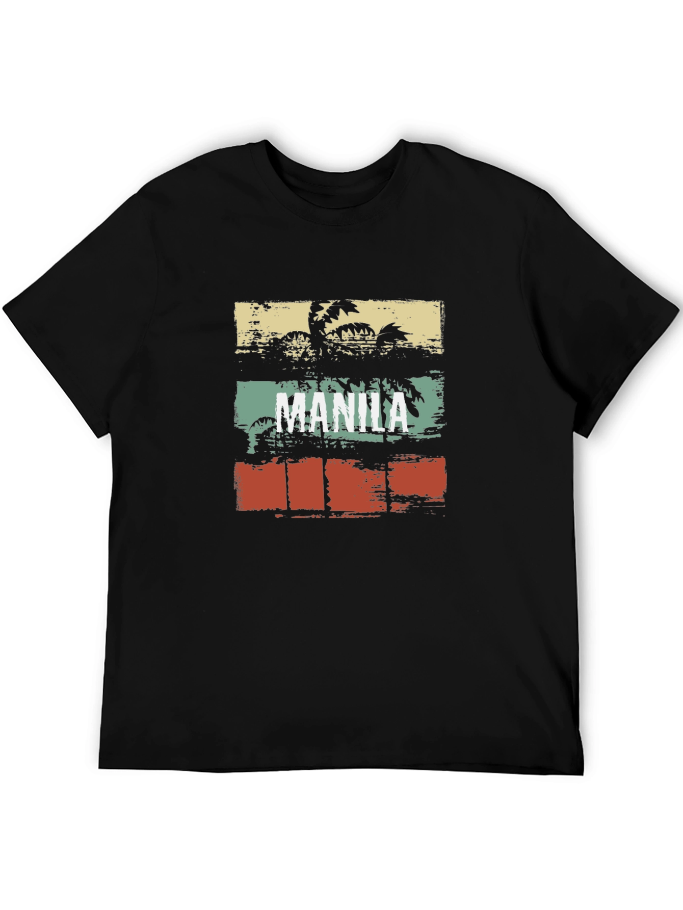 Vintage Manila Graphic T-Shirt Palm Tree Retro Design