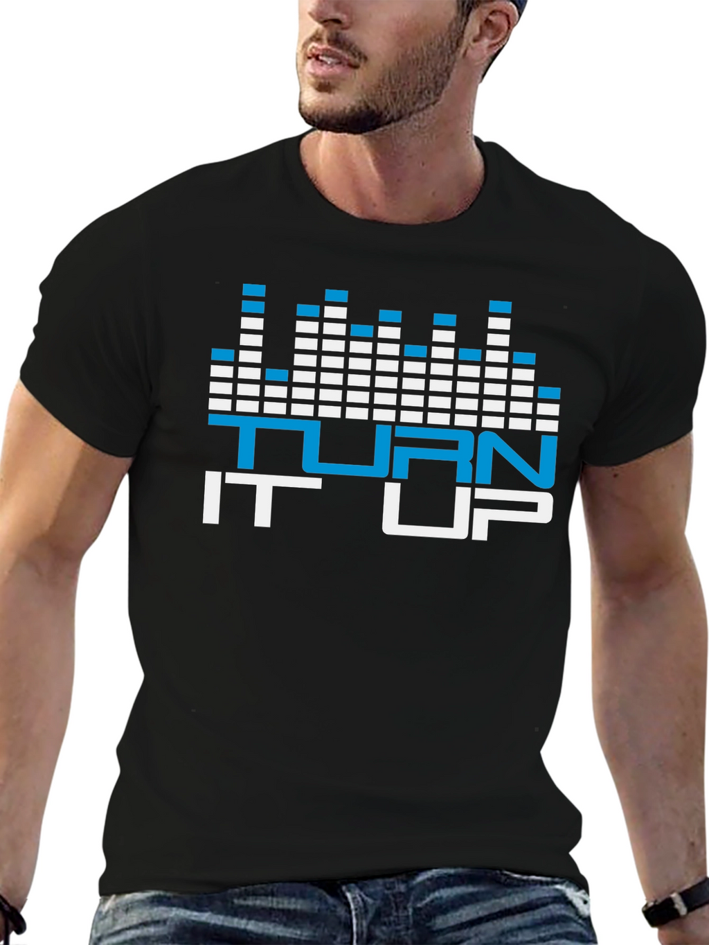 Turn it Up Graphic Tee - Black Casual Shirt