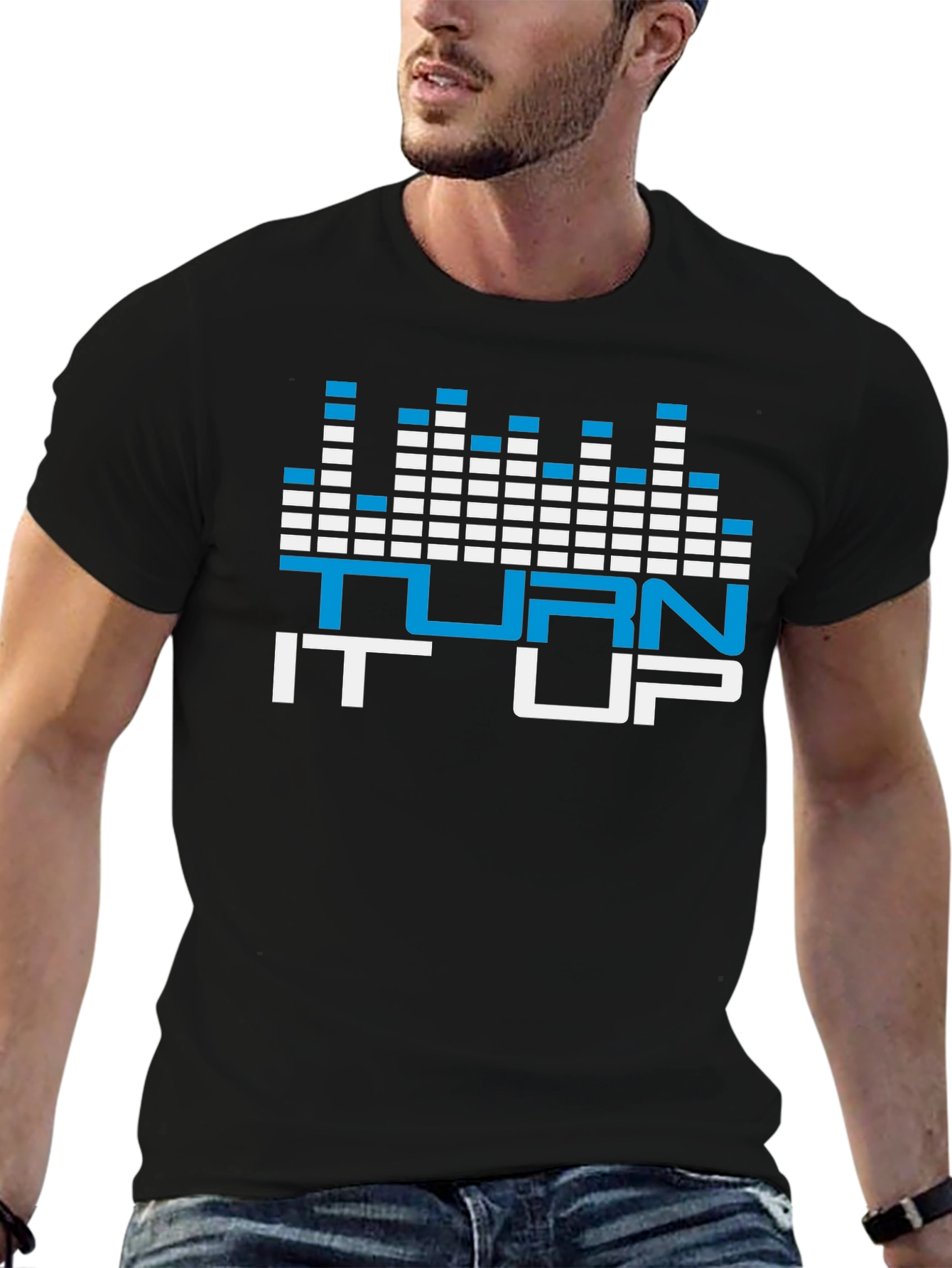Turn it Up Graphic Tee - Black Casual Shirt