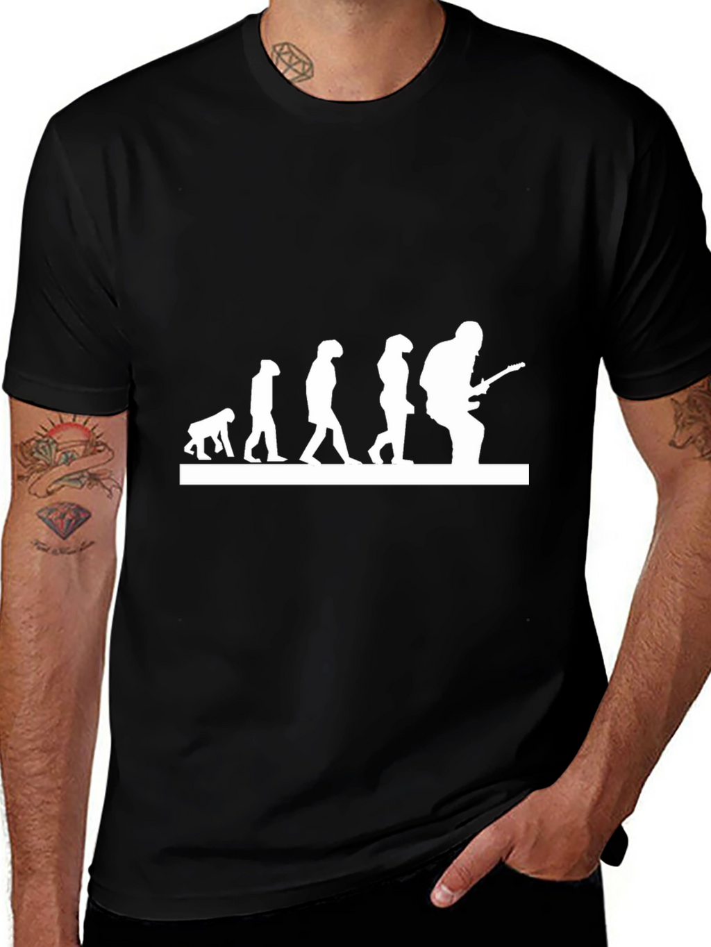 Evolution of Guitarist Graphic Tee - Black