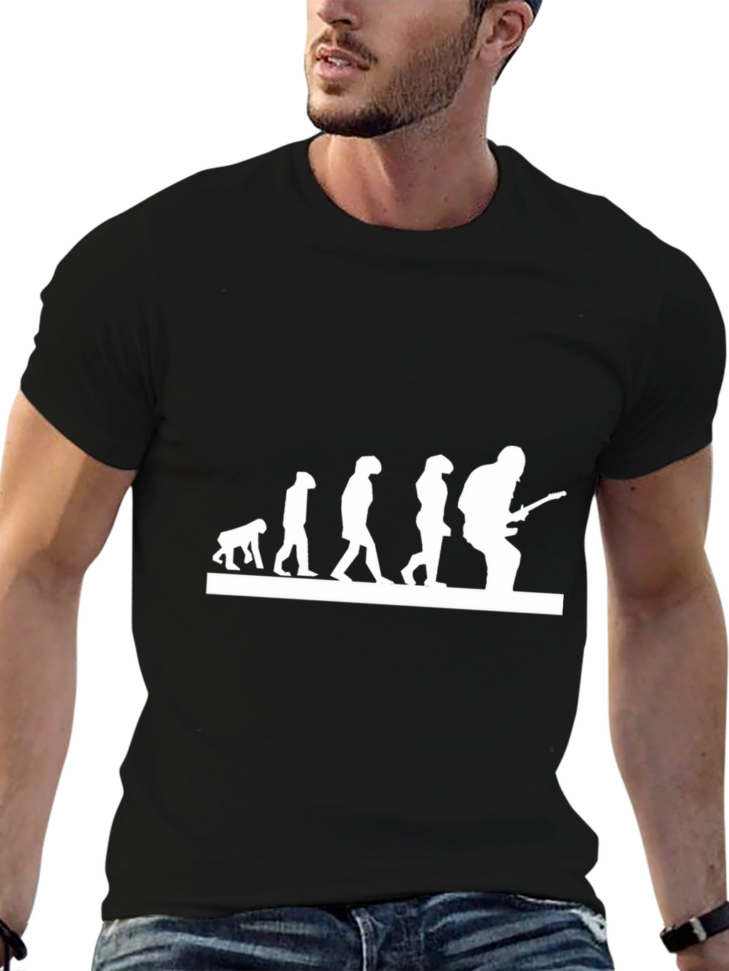 Evolution of Guitarist Graphic Tee - Black