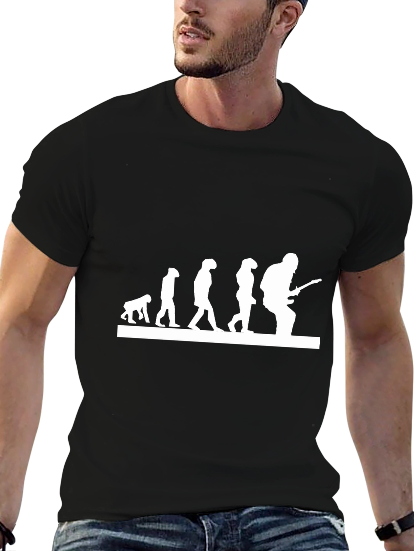 Evolution of Guitarist Graphic Tee - Black