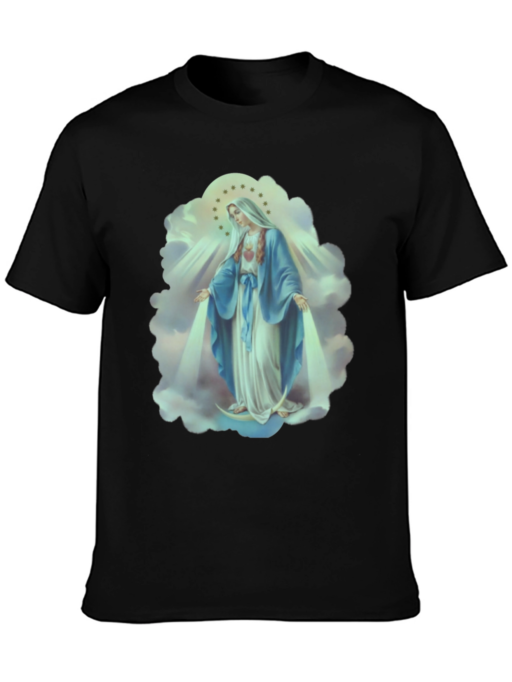 Virgin Mary Graphic Tee - Religious Icon T-Shirt