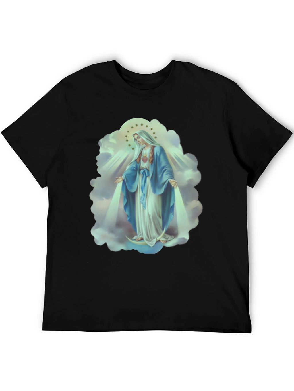 Virgin Mary Graphic Tee - Religious Icon T-Shirt